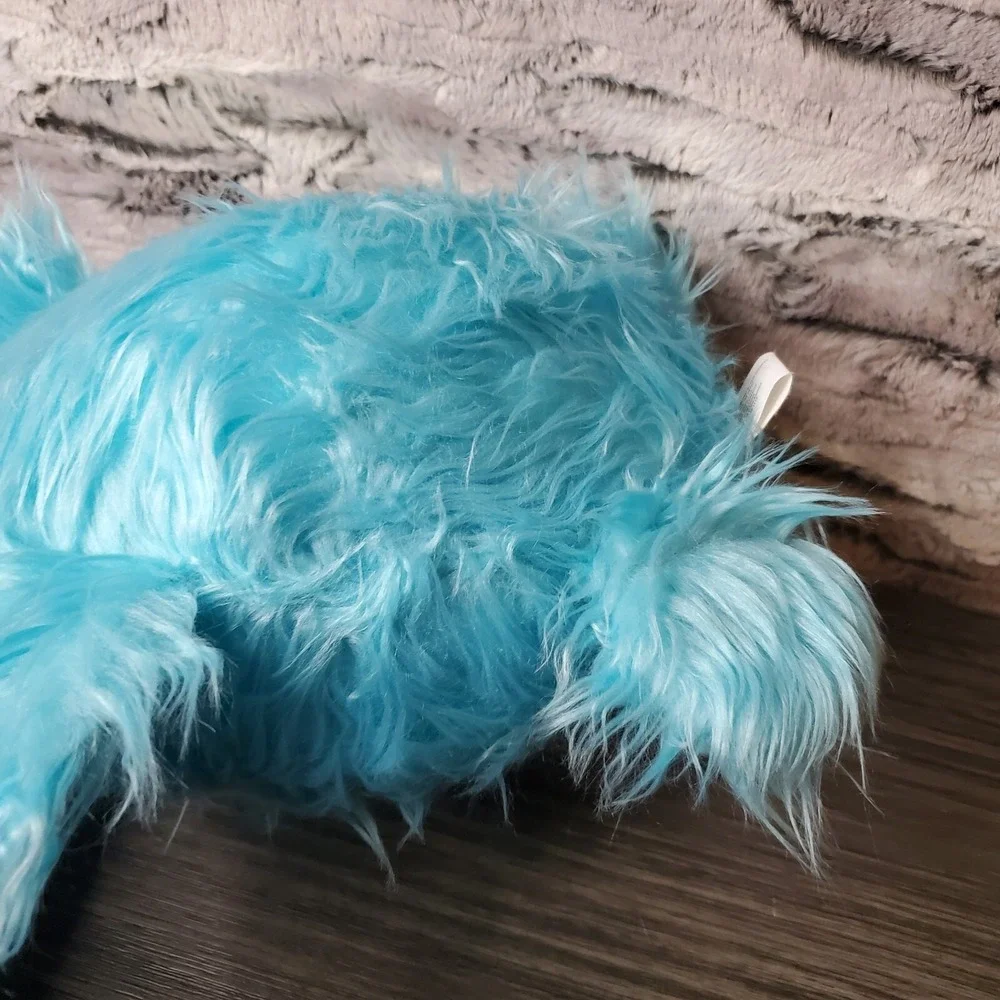 Fun Express Teal Turquoise Blue Fuzzy Furry Shaggy Hairy One Eyed Monster Plush